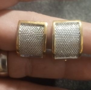 Vintage Premier clip back earrings. Gold & silver lightweight .